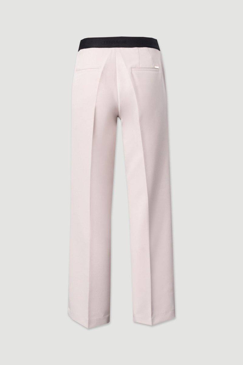 Calça preta wide leg com cinto elástico personalizado - Image 3