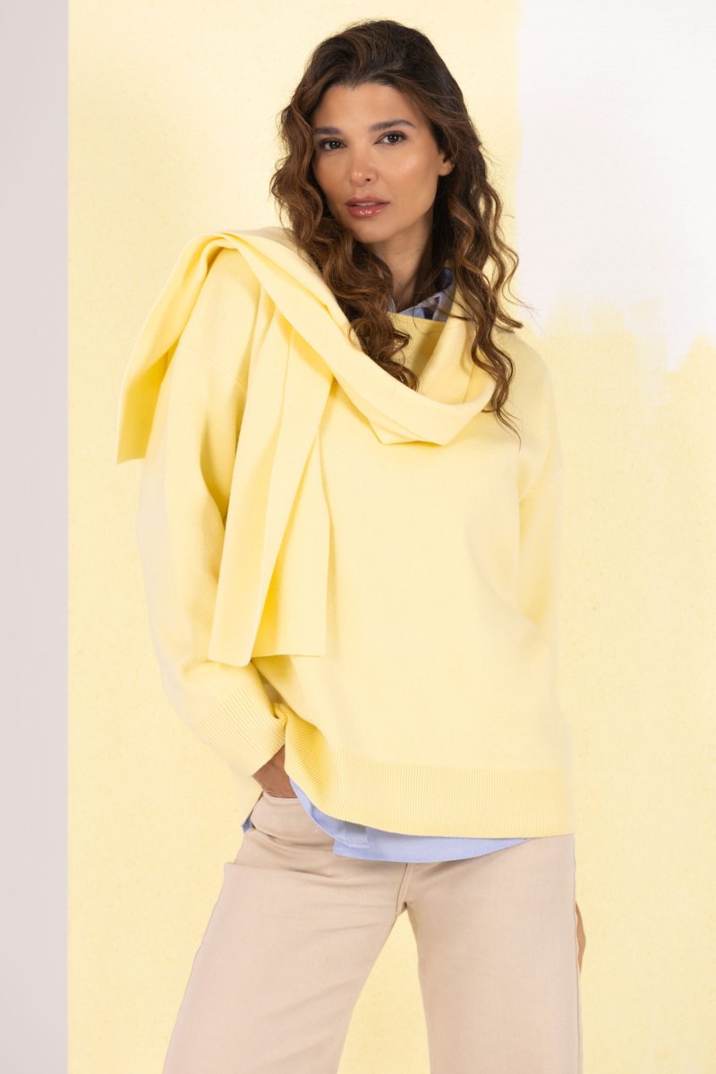 Camisola de malha com efeito cachecol Ferrache - Image 2