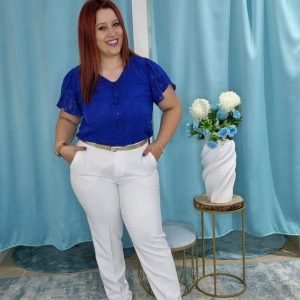 Calça clássica com cinto elástico FERRACHE