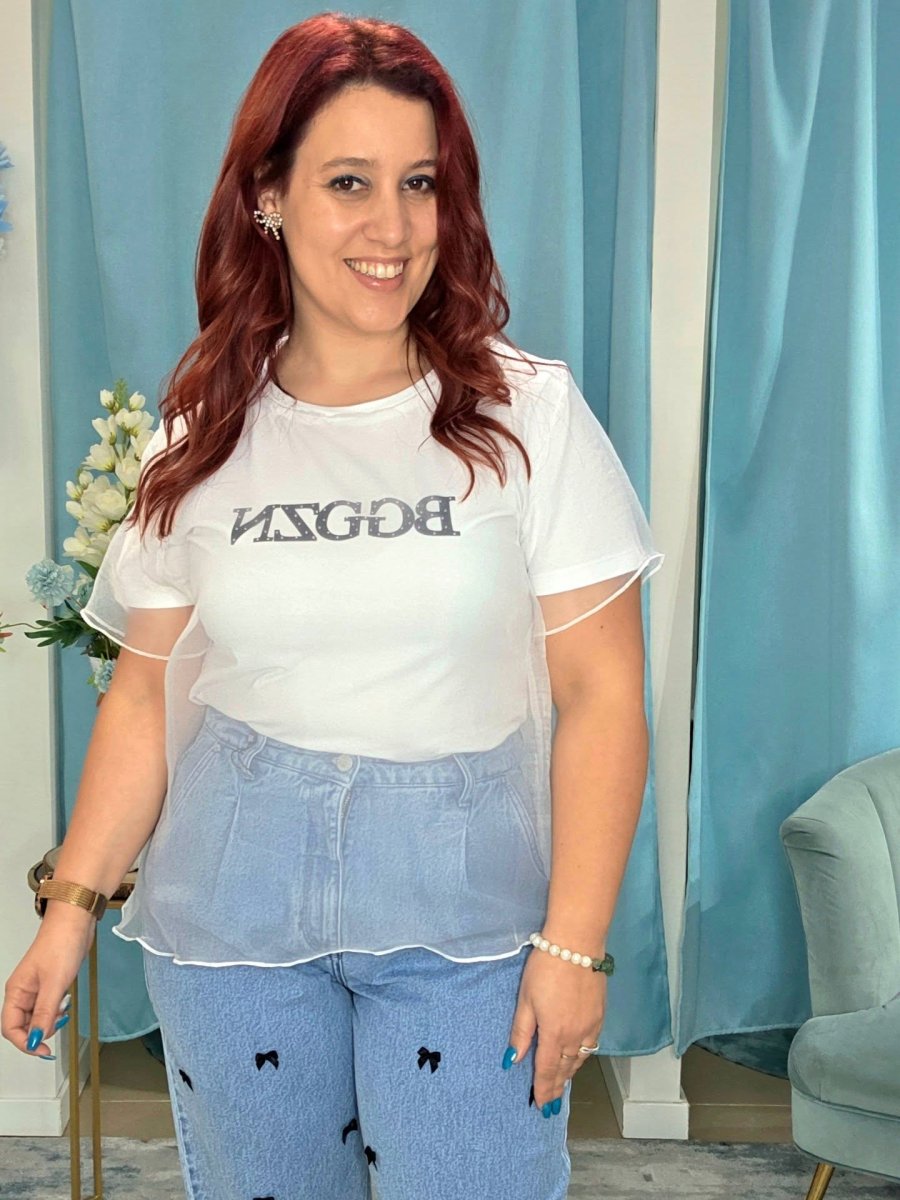 T-shirt branca com tule Bigzone - Image 3