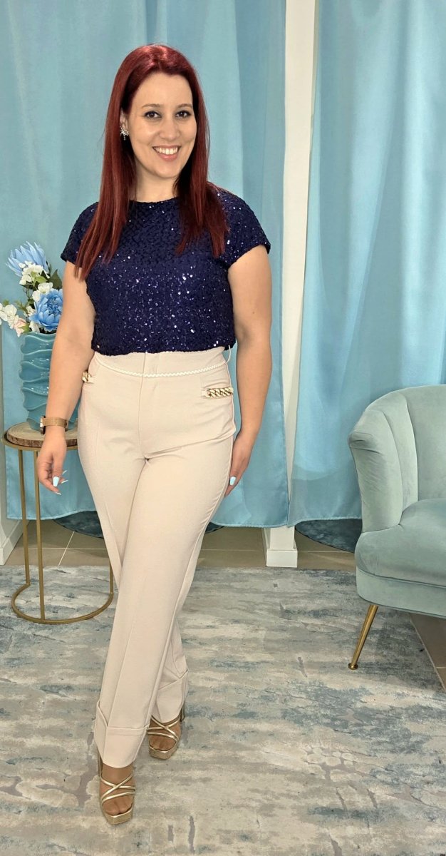 Calça Bege Silvina Campos