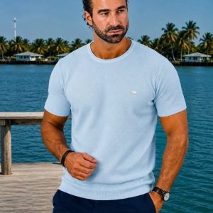 T-SHIRT AZUL BEBÉ SMK TRICOT PIQUET