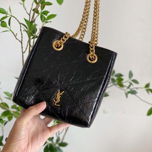 YSL Black Chain Crossbody ombro Bucket