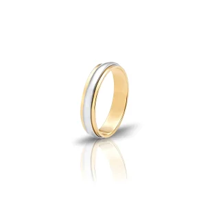 Aliança Ondulada Bicolor ouro 19.25kt AL46.25.8