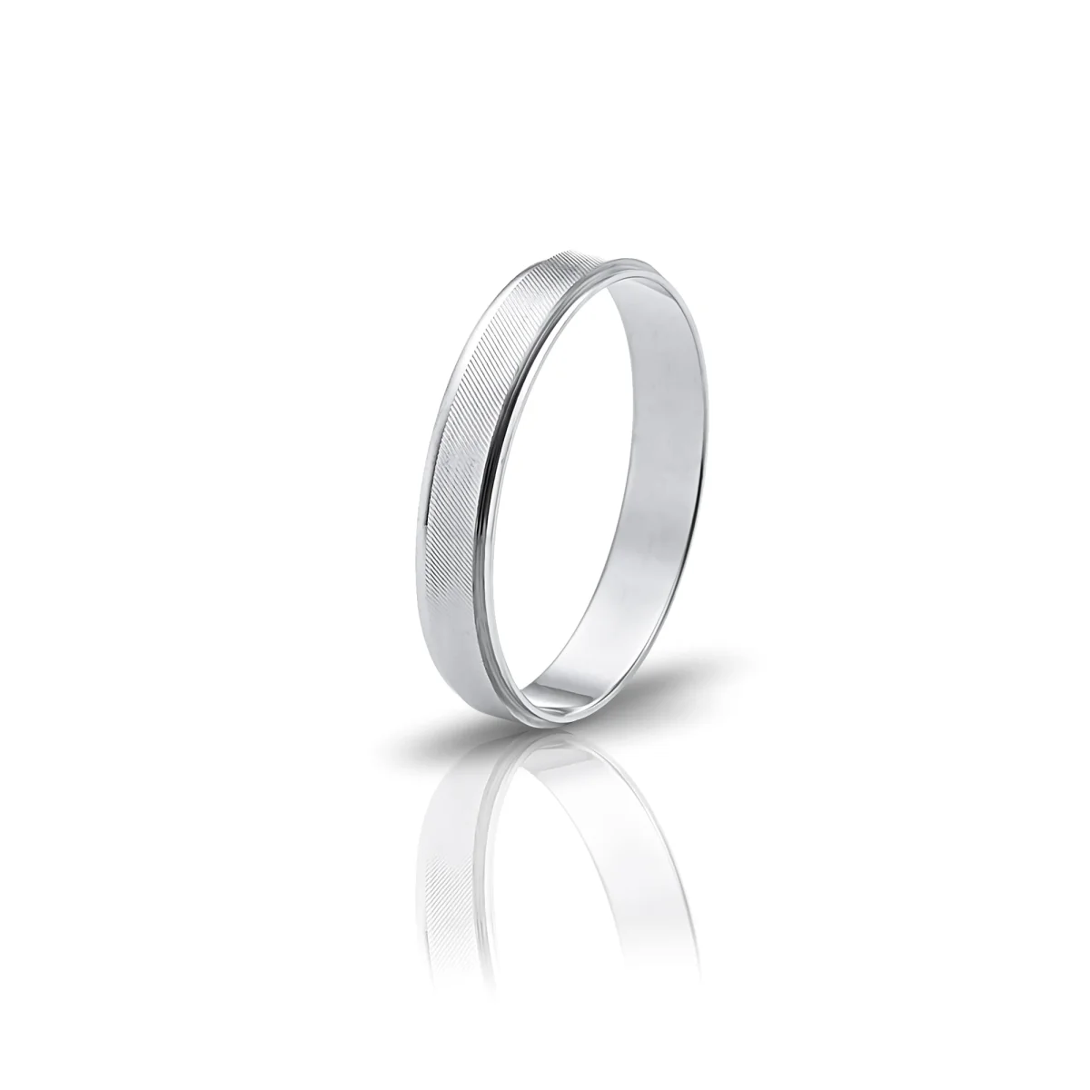 Aliança ouro Branco Lapidada 19.25kt AL46.4.165B-2.8-16.20-4
