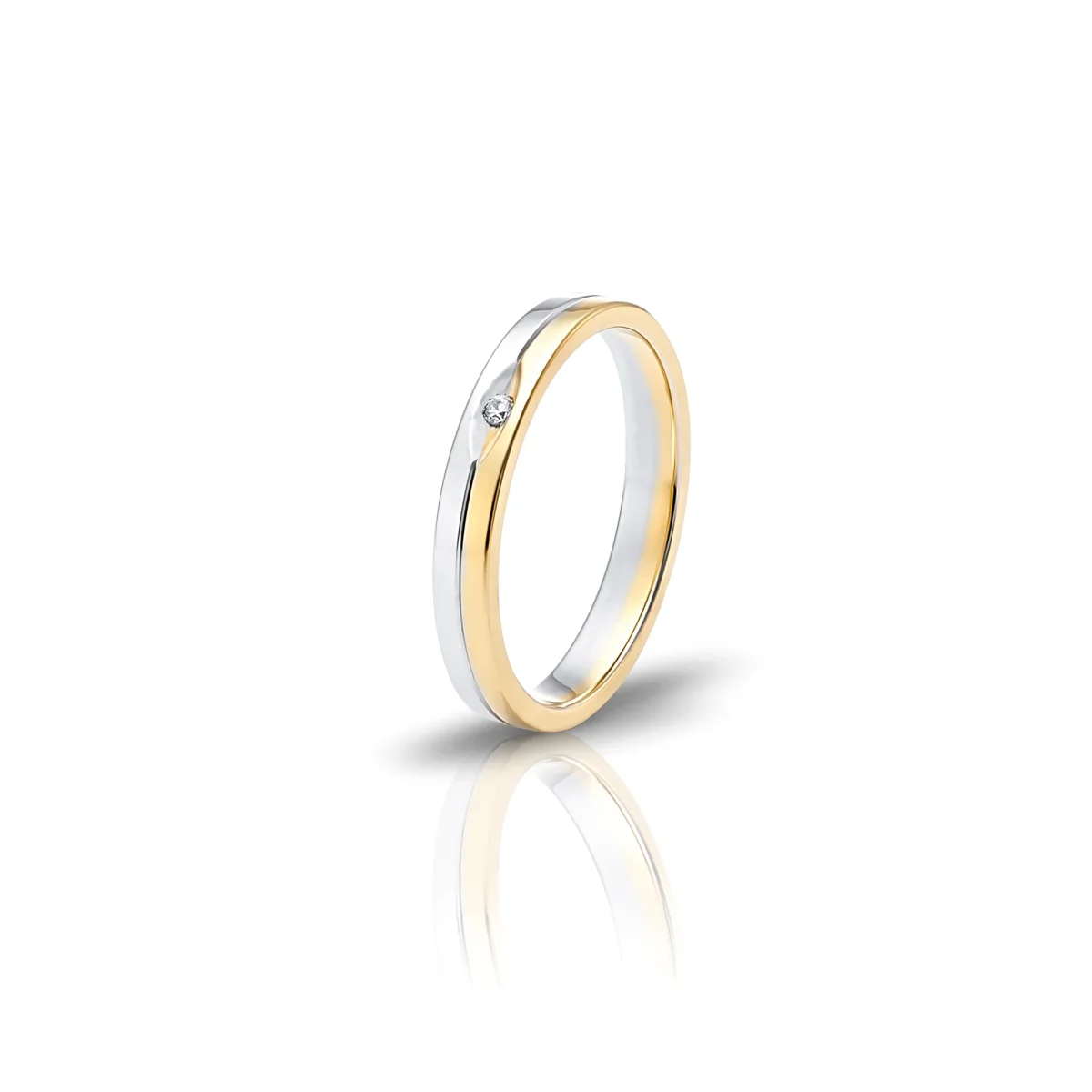 Aliança Ouro Amarelo Branco 19.25 kt AL46.79031-3.7-46.40-3