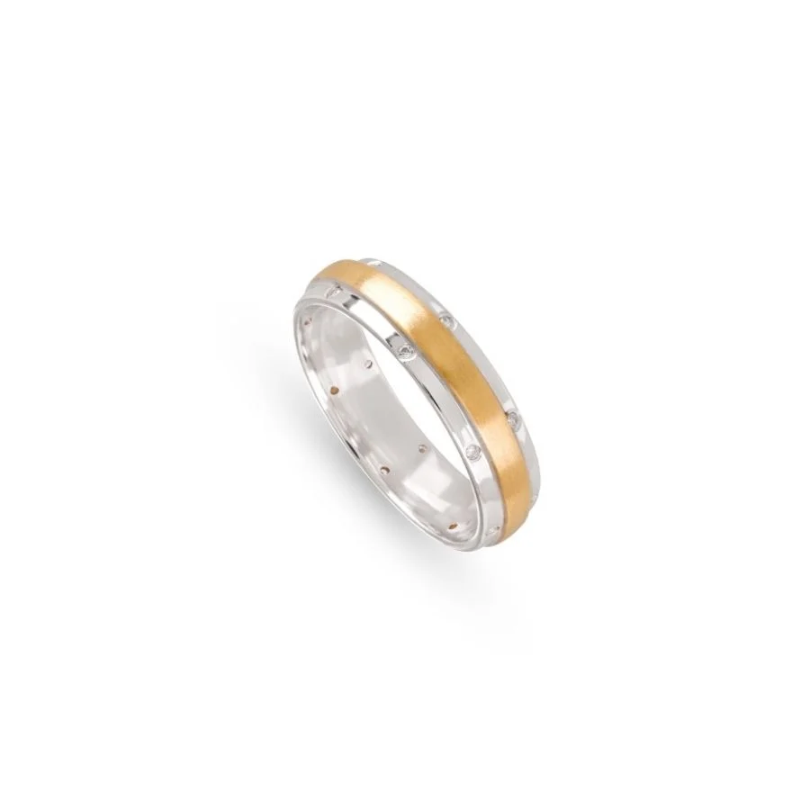 Aliança Bicolor Romantis Ouro 19.25 kt ALR4054A