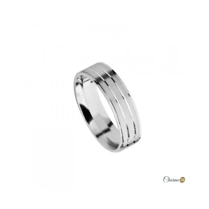 Aliança Conforto Statement 6 mm Prata 925 Fla-1AL-FL0053