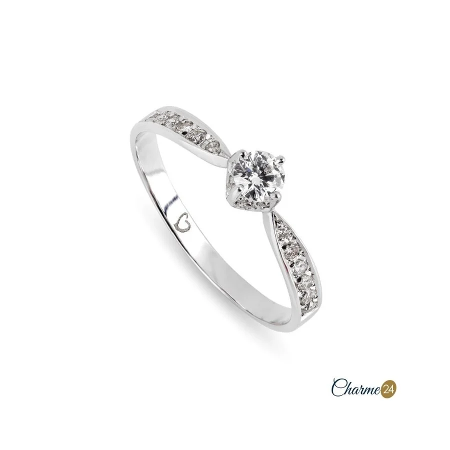 Anel Solitario Ouro Branco Diamantes 19,25K ANR5217B - Image 2