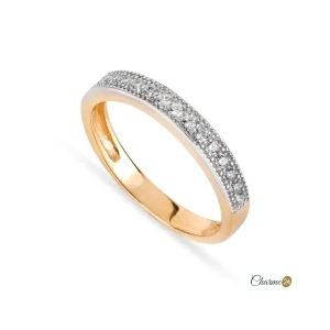 Anel de noivado memórias ouro bicolor com zircónias FR5272A