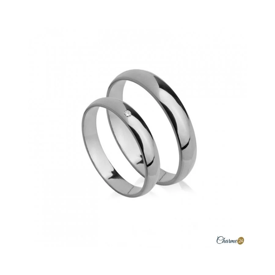 Conjunto Alianças Classicas em Prata 925 Fla-1AL-FL0014 - Image 2