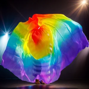 Véu de Seda Arco iris para Dança do Ventre